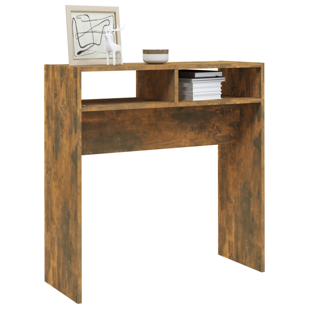 Console Table Smoked Oak 78x30x80 cm Engineered Wood